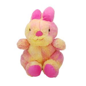Animal Adventure Pink Yellow Tie Dye Rabbit Bunny Plush Stuffed Animal Toy